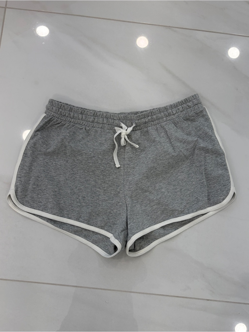 Garage Heather Gray Athletic Shorts with White Trim - Small